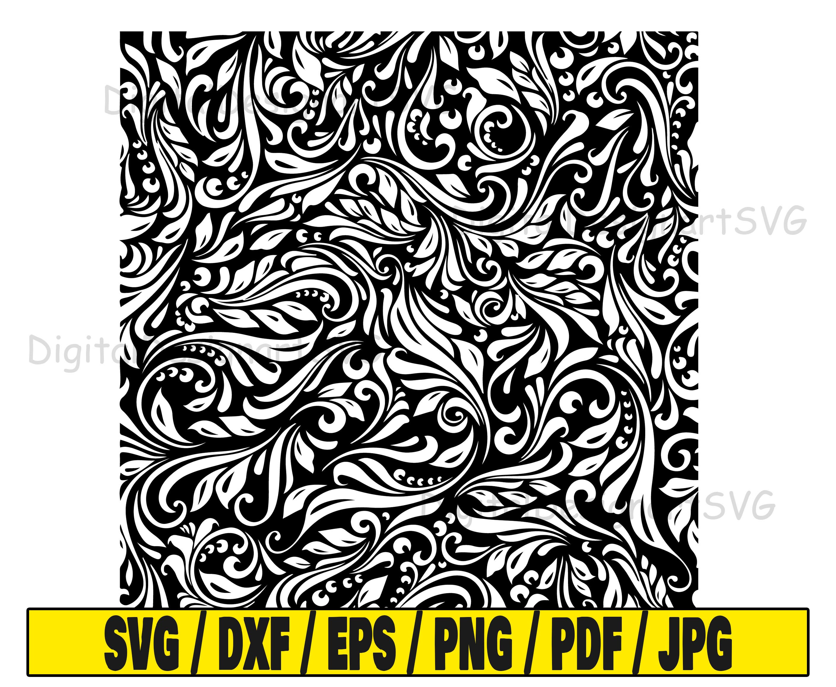 Seamless Pattern Svg, Damask Svg Cut File, Pattern Clipart, Svg Cut ...