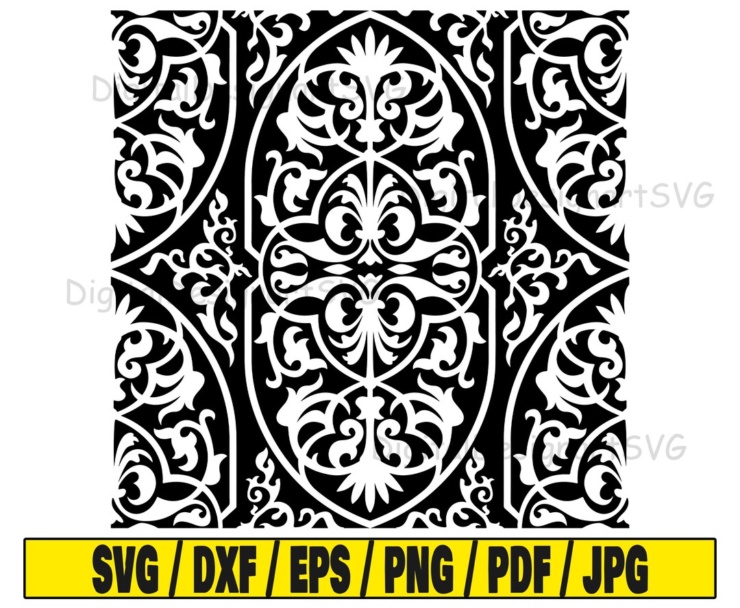 Damask Pattern Svg, Pattern Svg Cut File, Damask Clipart, Svg Cut File