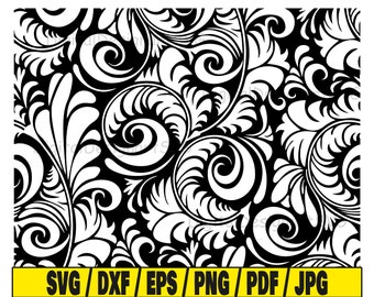 Damasco floral svg, arquivo de corte floral svg, clipart de padrão, arquivo de corte svg para cricut, arquivo de corte para silhueta, damasco dxf, padrão png, flor