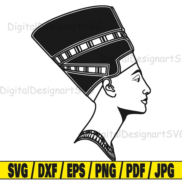 Nefertiti svg, egypt svg, ancient egypt svg, pharaoh svg, ancient svg, nefertiti silhouette