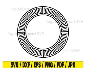 Greek circle key frame svg, greek svg cut file, pattern clipart, svg cut file for cricut, cut file for silhouette, greek dxf, greece png