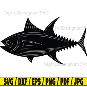 Tuna fish svg, tuna svg, fish svg, ocean svg, tuna silhouette svg, fish silhouette svg, cut file svg, silhouette svg