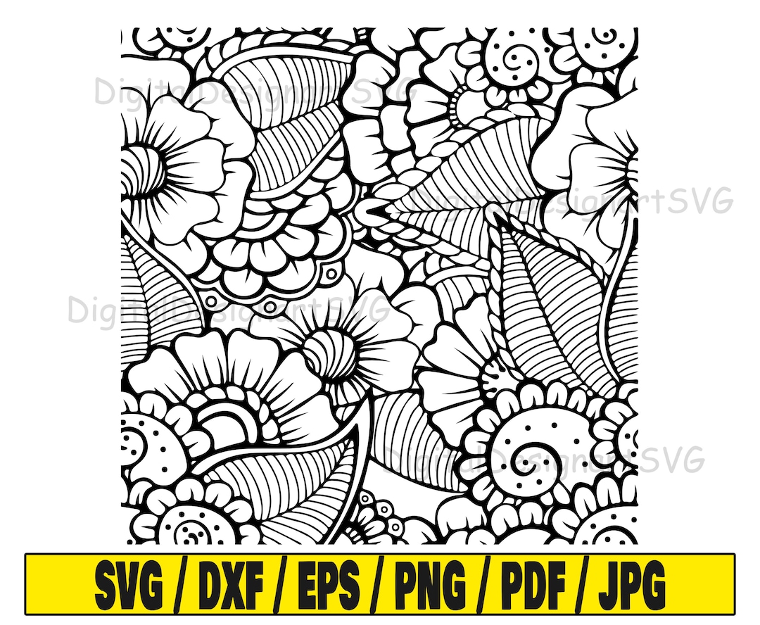 Svg Cut File Pattern Floral Pattern Svg, Floral Svg Cut File, Seamless Clipart, Svg Cut File ...