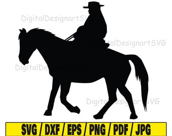 Silueta de vaquero svg, vaquero svg, caballo svg, vaquero y caballo svg, cricut svg, archivo de corte svg