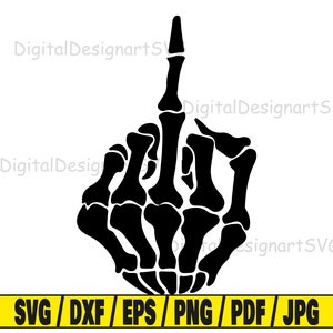 Skeleton middle finger svg, skeleton svg, middle finger svg, finger svg, skeleton silhouette svg