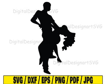 Casal dançando svg, dançando svg, casal svg, dança svg, silhueta de pessoas svg, arquivo para cricut