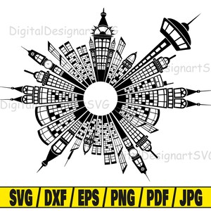 City silhouette svg, city svg, building svg, skyscraper svg, city cricut file svg, silhouette