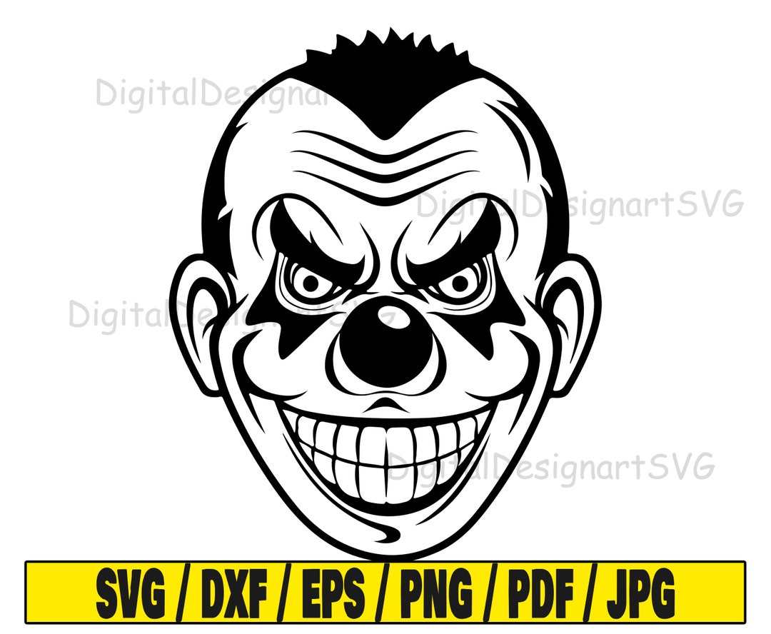 Scary Clown Svg, Clown Svg, Scary Svg, Halloween Svg, Horror Svg - Etsy