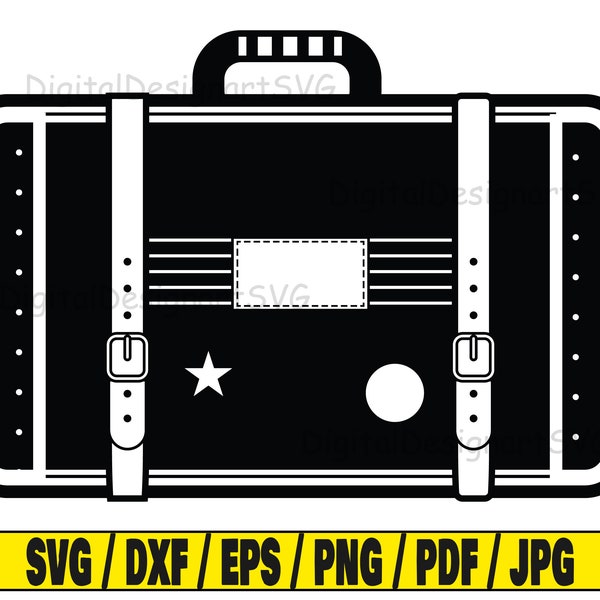 Suitcase svg, luggage svg cut file, belt clipart, svg cut file for cricut, cut file for silhouette, case dxf, bag png, suitcase eps