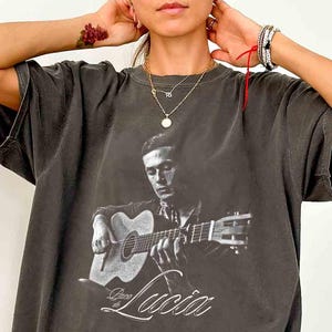 Camiseta Paco De Lucia, camiseta unissex Comfort Colors, camiseta vintage com estampa de guitarra, presente para amantes da música flamenca, presente para ela, camiseta de guitarrista