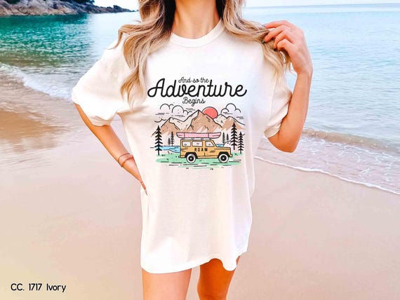 Explore Adventure Mountain Graphic Tee, Comfort Colors 1717 Camping Shirt