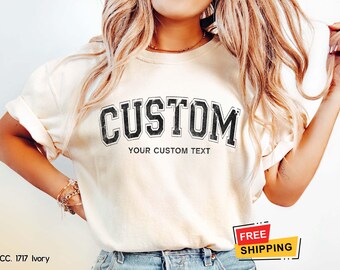 Custom Text Comfort Colors Shirt: Personalized Unisex Tee