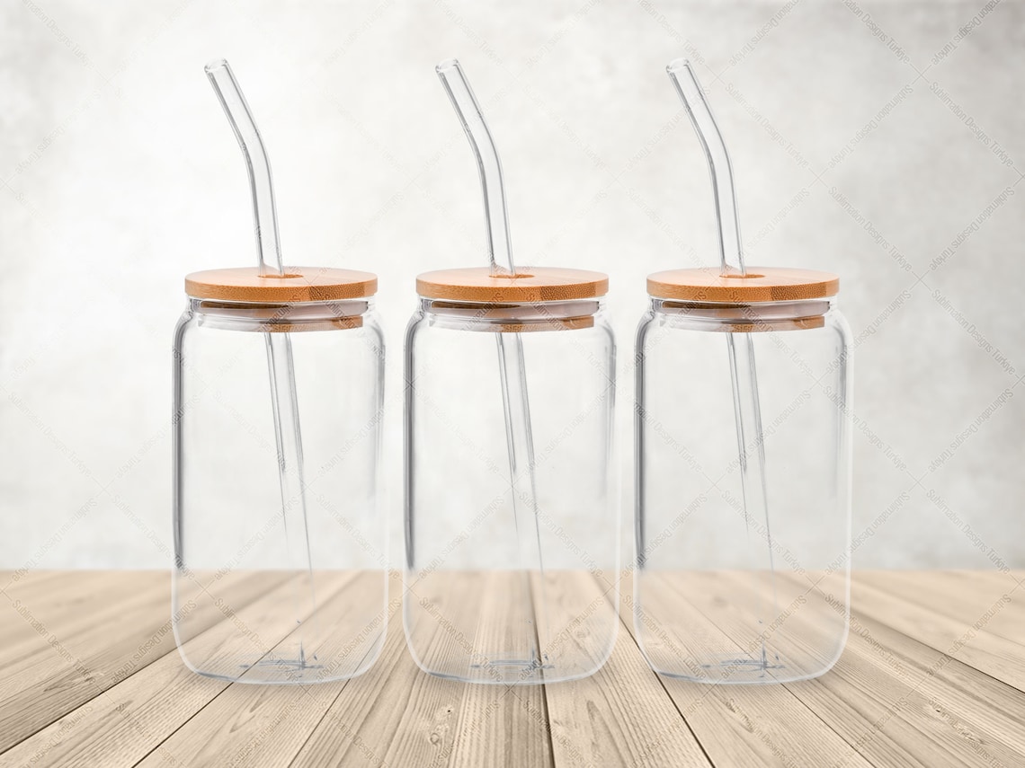 16oz Clear Libby Glass Can Cup Mockup Dye Sublimation 16 Oz Etsy