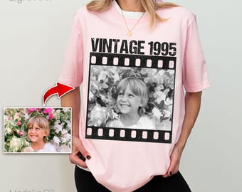 Spersonalizowana koszulka urodzinowa ze zdjęciem w stylu vintage – Comfort Colors