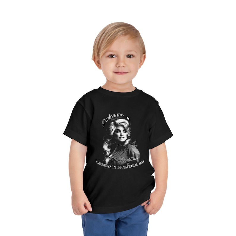 Dolly Parton Signature Shirt, Vintage Country Music Tee Toddler Black