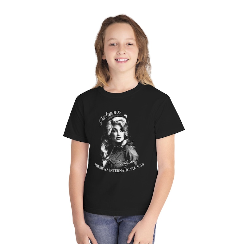 Dolly Parton Signature Shirt, Vintage Country Music Tee Youth Black