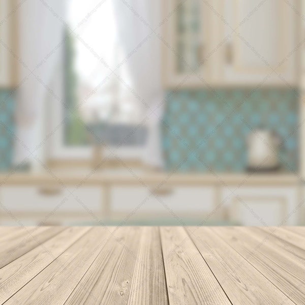 Kitchen Background Mockup Bundle, 5 in 1, Stock Photo Product Mockup Canva, Product Background Mockup, Clear Background Wood Table Mock Up