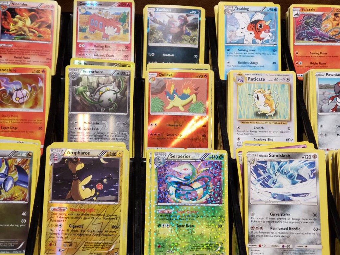 Pokemon Bulk Lot of 100 Cards Rares Reverse Etsy