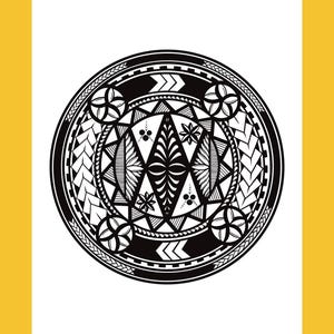 Polynesian Circle Design Printable Wall Artwork - Classic Colourway