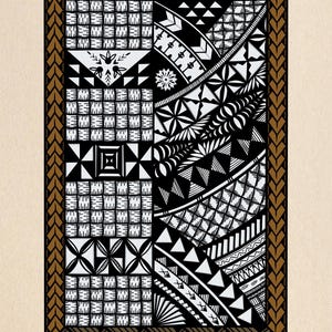 Polynesian Mat Weave Design Digital Print Wall Art - Vintage Style