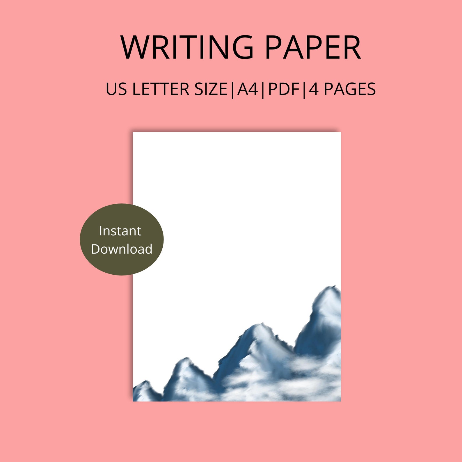 Mountain Stationery Paper Letter Writing Template Writing | Etsy