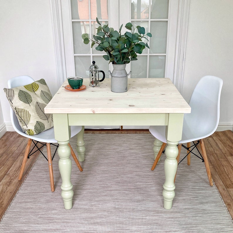 Square Farmhouse Dining Table Kitchen Table Handmade Etsy