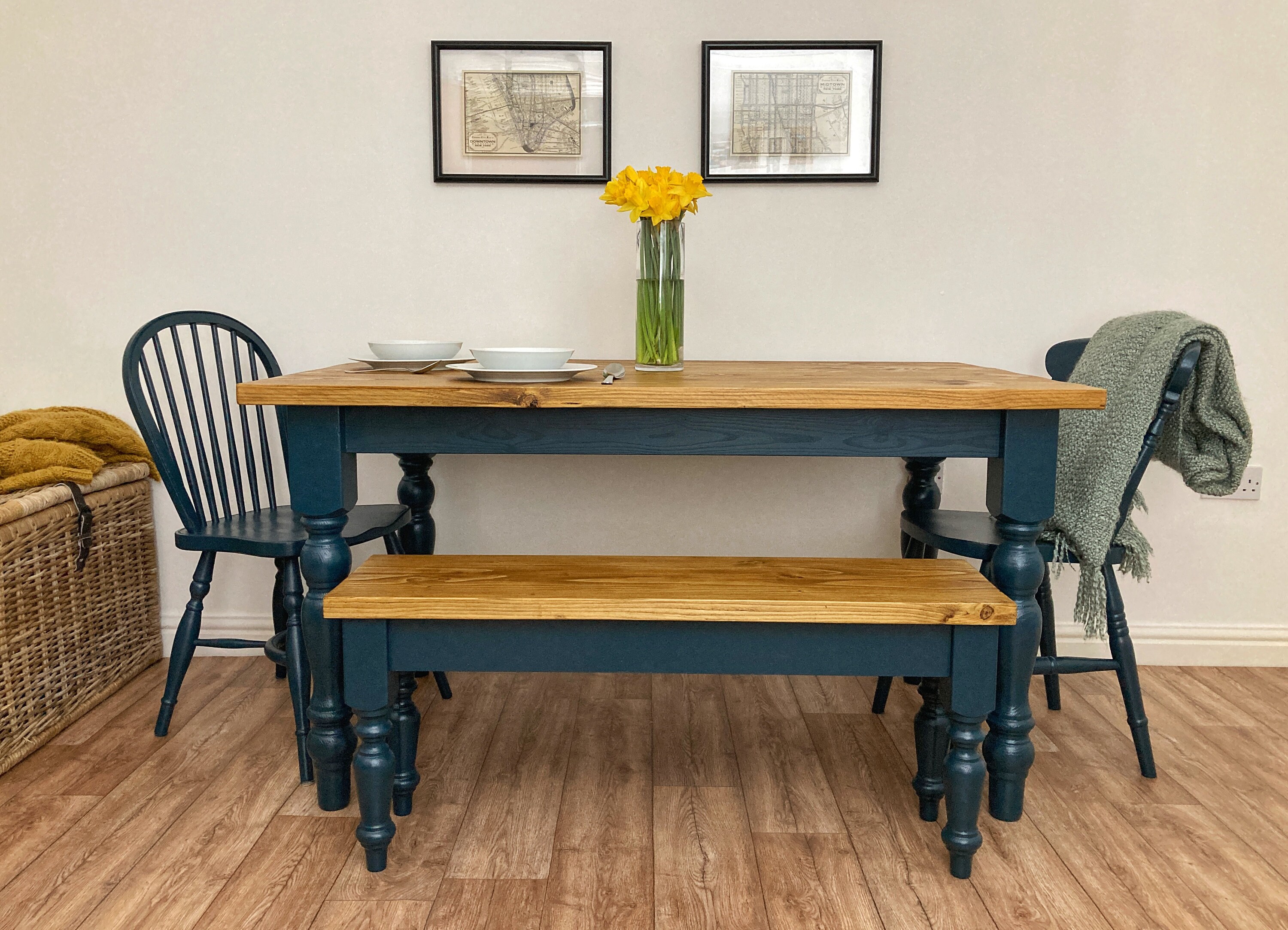 4ft/120cm Bespoke Rustic Farmhouse Dining Table Kitchen | Etsy