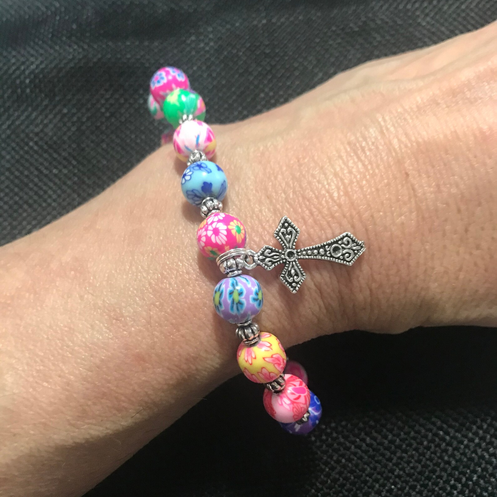 Colorful Christian Charm Bracelet Etsy