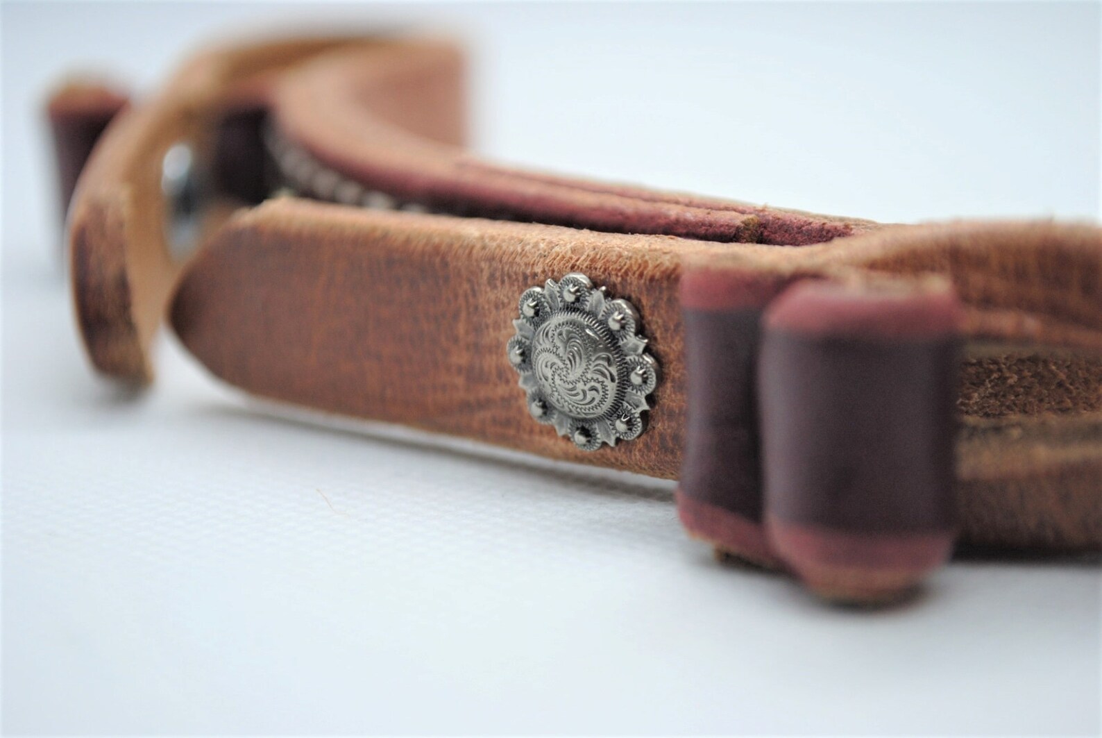 Knot Curb Strap/chin Strap With Berry Conchos Etsy