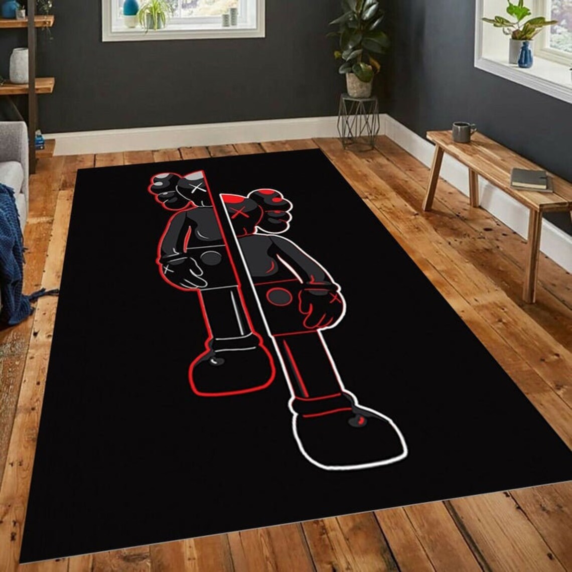 Street Black Artwork Rug Graffiti Rug Hypebeast Rug Bedroom Etsy