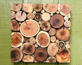 Reclaimed Wood Slices Wall Hanging, Made Entirely of Salvaged Wood ... - Reclaimed Wood Slices