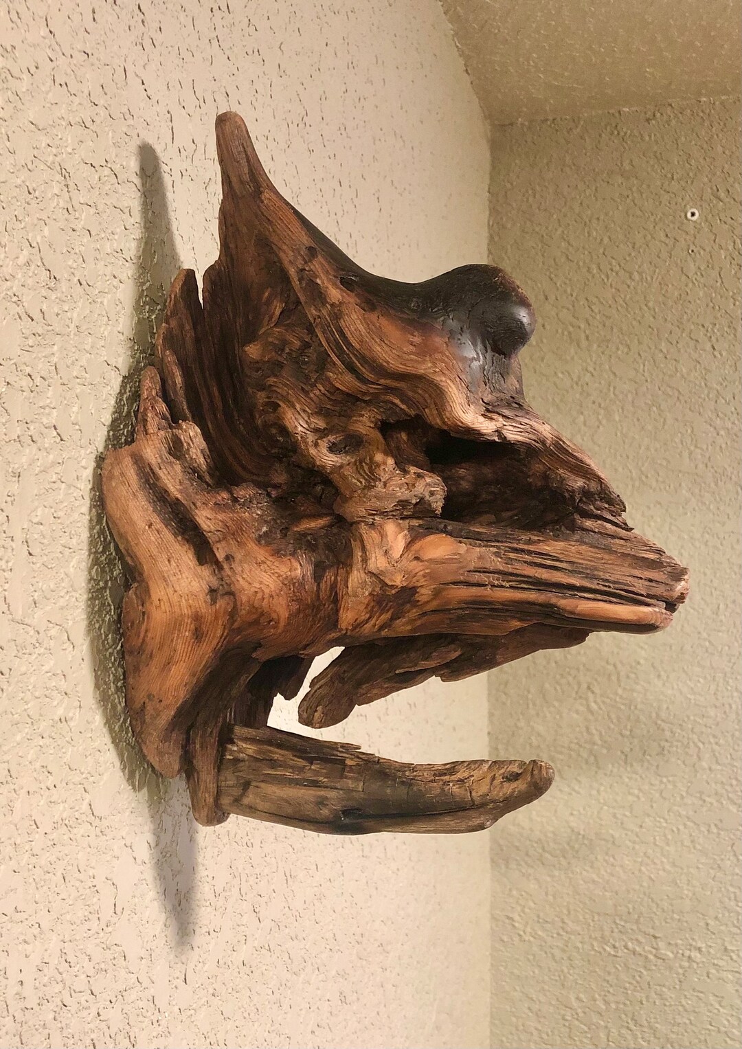 Unusual Wall Mounted Driftwood Sculpture Etsy