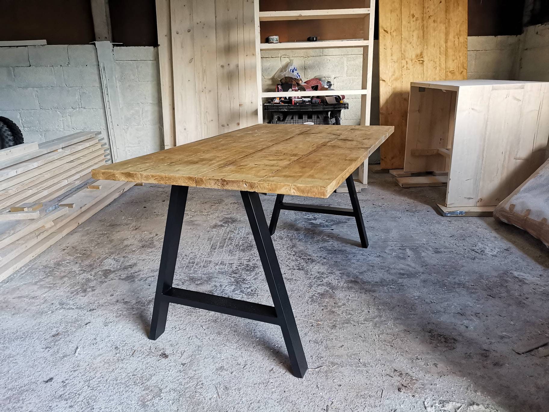 Industrial Style Square Wooden Table Legs Various Colors Etsy