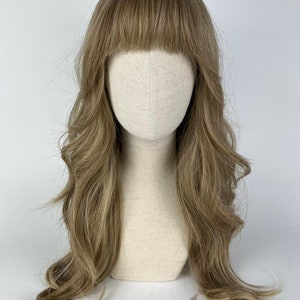 Easy Wear Wig / glueless / natural wig / THE HARVEST MAID / bangs styling / clear ash blonde with babylights / ash blonde with babylights