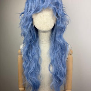 Lace Front Wig / Wig / THE STEEL MAID / a customized shag hairstyle wig / #mullet #shag #retro #blue #sytheticwig #custommade