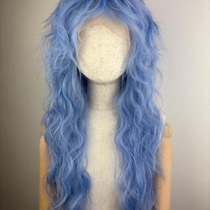 Lace Front Wig / Wig / THE STEEL MAID / a customized mullet hairstyle wig / #mullet #shag #retro #blue #sytheticwig #custommade