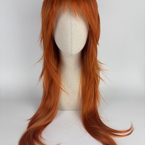Lace Front Wig / Wig / THE YAM MAID / a customized mullet hairstyle wig / #mullet #shag #retro #yam #ginger #sytheticwig #custommade