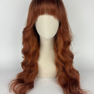 Easy Wear Wig / Velvet Front / Wig / THE APRICOT MAID / #syntheticwig #velvetfront #easywear #glueless #gluelesswig #ginger #gingerhair