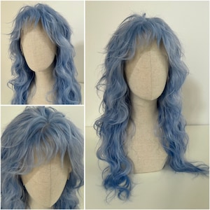 Lace Front Wig, / Wig / THE STEEL MAID #Mullet Retro-Styling / 80's / light blue - light blue customized Mullet Maid