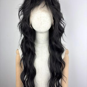 Lace Front Wig / Wig / THE ONYX MAID / a customized shag hairstyle wig / #mullet #shag #retro #blackhair #wavy #sytheticwig #custommade