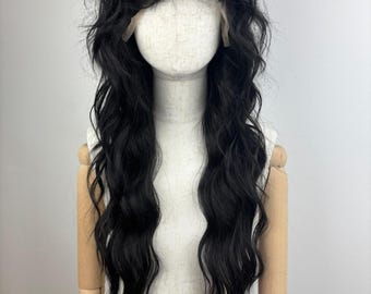 Lace Front Wig / Wig / THE ONYX MAID / a customized shag hairstyle wig / #mullet #shag #retro #blackhair #wavy #sytheticwig #custommade