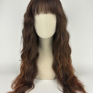 Easy Wear Wig / Velvet Front / Wig / THE TOFFEE MAID / #syntheticwig #velvetfront #easywear #glueless #gluelesswig #brown #brownhair