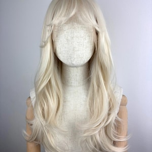 Lace Front Wig / Wig / THE PALE MAID / a customized fringe hairstyle wig / #bangs #fringe #bombshell #blonde #sytheticwig #custommade