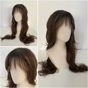 Lace Front Wig, / wig / THE HICKORY MAID as The Shag Maid / 80's/ black-brown - natural brown mix / black-brown mix #Mullet Retro-Styling