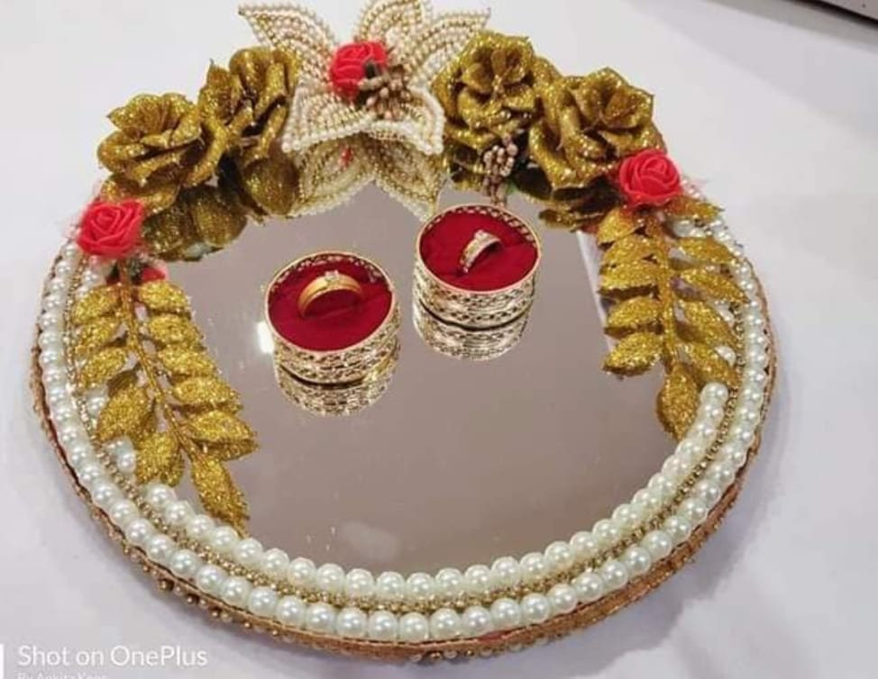 Ring Platter Engagement Platter Flower Ring Platter Couple Ring Platter