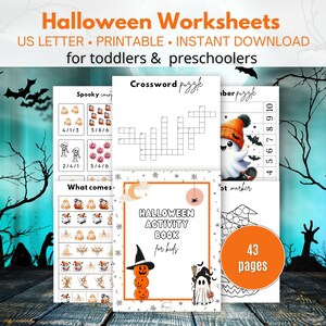 43 Printable Halloween Activities for Kids, Halloween Coloring Pages, Halloween Trivia, Halloween Games for Kids, Printable Learning Bundle