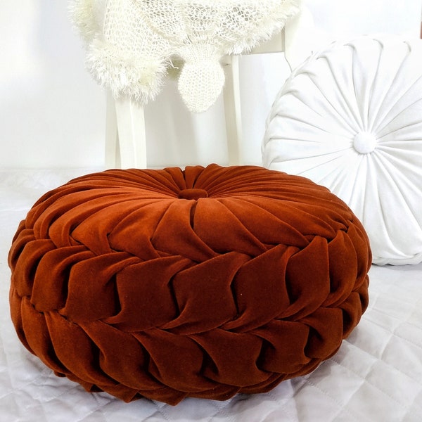 Orange Velvet Pillow Etsy