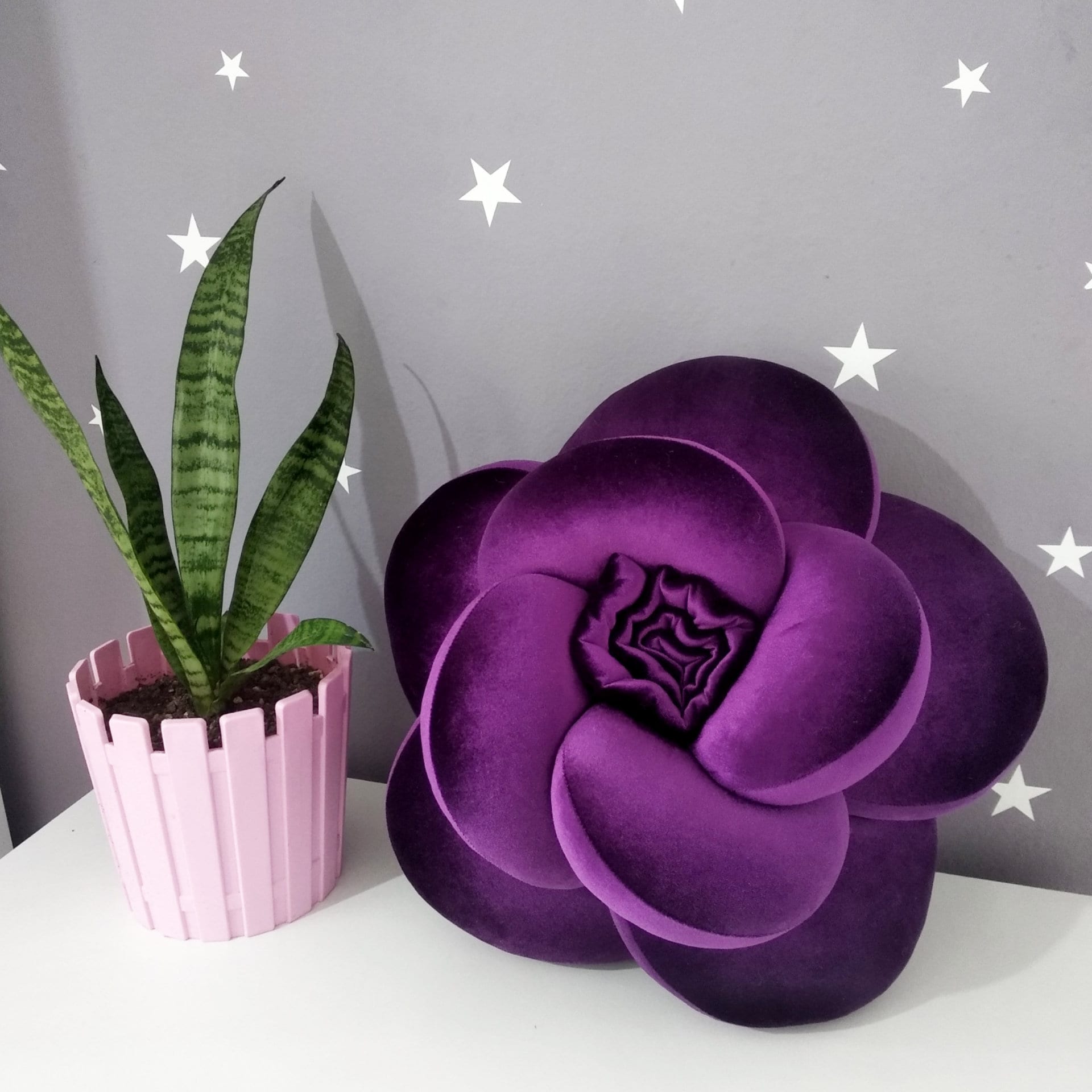 Purple Rose Pillow Throw Velvet Fabric Pillow Purple Flower Etsy