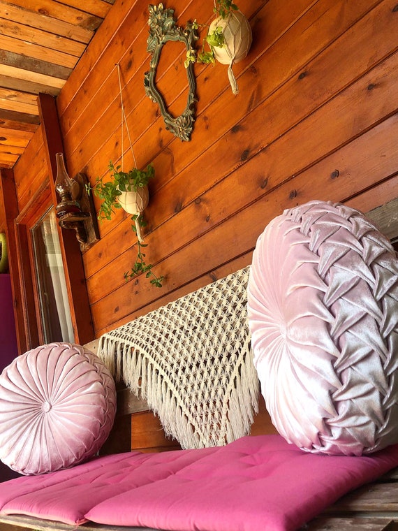 Light Pink Round Velvet Blush Pillow Pink Velvet Pillow blush Roll Pillow Light Pink Pintuck Pillow Pink Round Pillow Etsy Canada