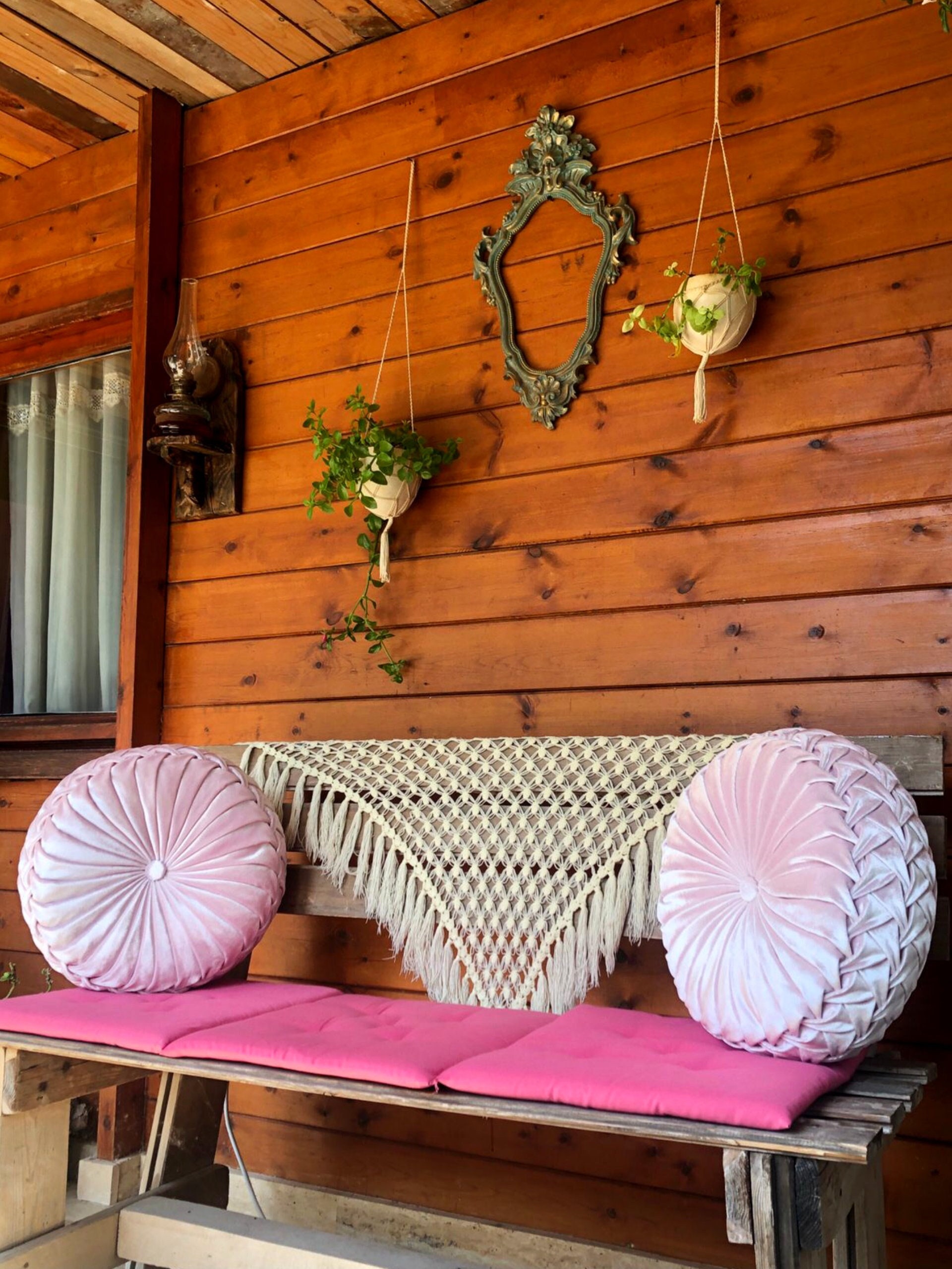 Pink round velvet pillow hotsell